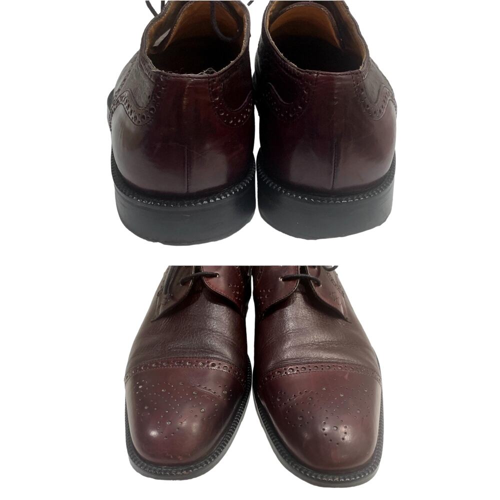Johnston & Murphy Cellini OXBLOOD Wingtip Oxfords ITALY Brogues | 10M - Picture 9 of 10